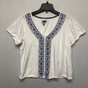 Knox Rose Women Embroidered Bohemian Top Shirt Blouse Size Extra Large B218 -10